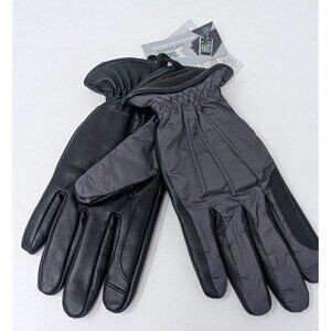 14th & Union men's touch screen gloves leather Gloves black gray Small